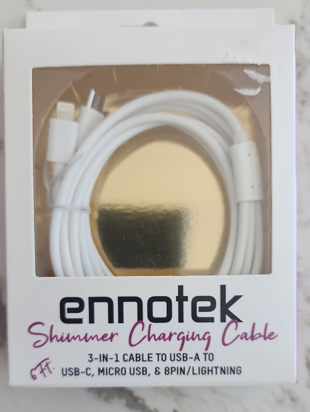 ennotek Shimmer Charging Cable — White